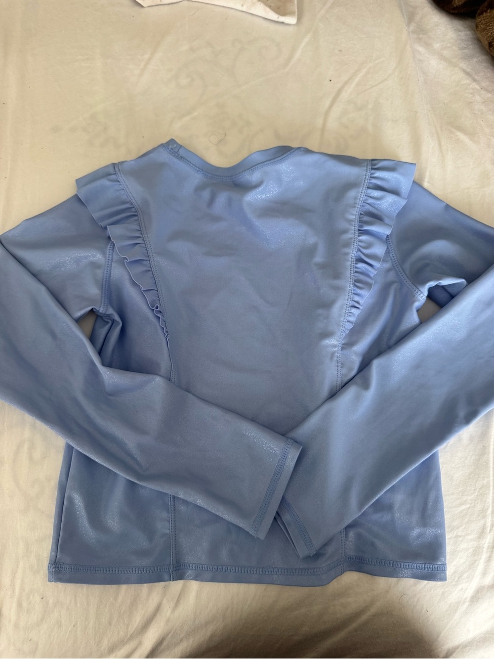 Girls' Light Blue Ruffle Rashguard - Picture 5 of 5